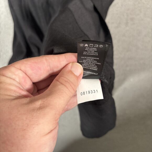 NWT House Of Harlow Sz S Black Midi Dress Linen Blend Sweetheart Bustier Bodice - Picture 13 of 16